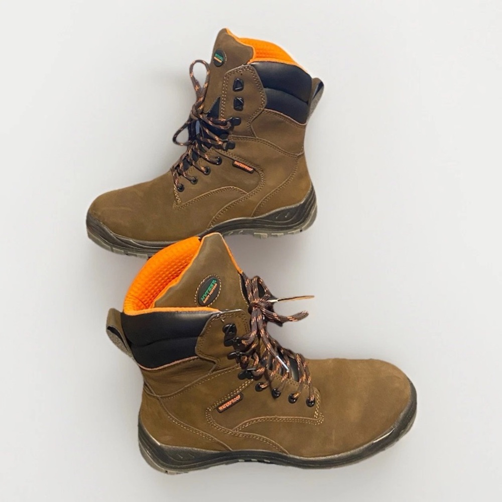 Men’s Hytest Safety Boot Knox 8” Brown Waterproof Safety Toe EH DA 10.5W & Box